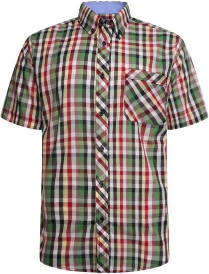 Kam Jeans 6310 Casual Check Short Sleeve Shirt Multi-Colored - Kauluspaidat - Miesten isot kauluspaidat 2XL – 8XL