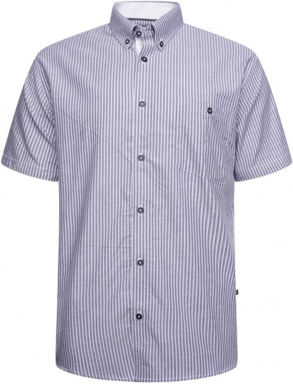 Kam Jeans 6319 Casual Stripe Shirt Charcoal - Kauluspaidat - Miesten isot kauluspaidat 2XL – 8XL