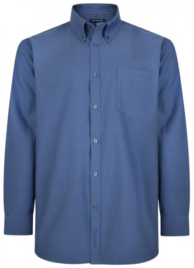 Kam Oxford-paita Pitkähihainen Tummansininen - Kauluspaidat - Miesten isot kauluspaidat 2XL – 8XL