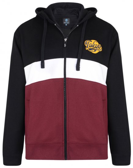 Kam Jeans 7002 Hoodie Burgundy - Hupparit ja collegepaidat - Miesten hupparit ja collegepaidat isot koot