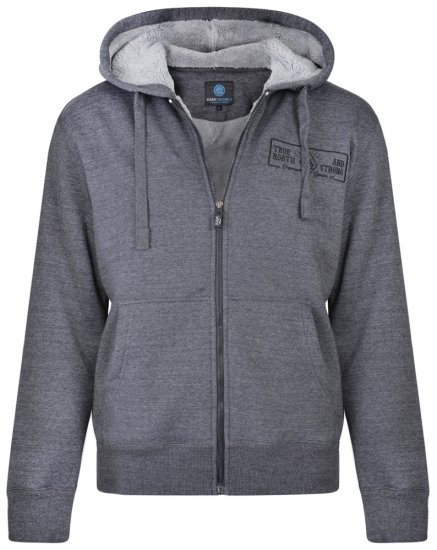 Kam Jeans 7006 Sherpa Lined Hoodie Charcoal - Hupparit ja collegepaidat - Miesten hupparit ja collegepaidat isot koot