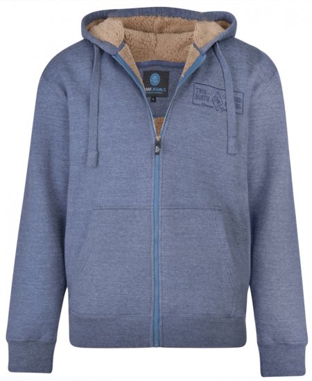 Kam Jeans 7006 Sherpa Lined Hoodie Denim - Hupparit ja collegepaidat - Miesten hupparit ja collegepaidat isot koot