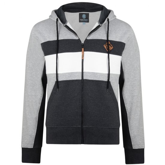 Kam Jeans 701 Cut and Sew Hoodie Grey - Hupparit ja collegepaidat - Miesten hupparit ja collegepaidat isot koot