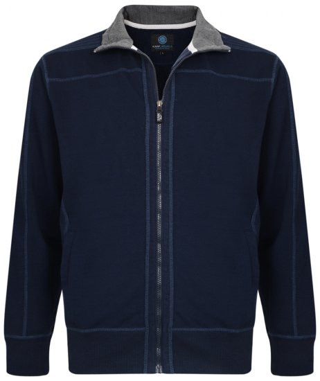 Kam Jeans 7011 Full Zip Sweat Navy - Hupparit ja collegepaidat - Miesten hupparit ja collegepaidat isot koot