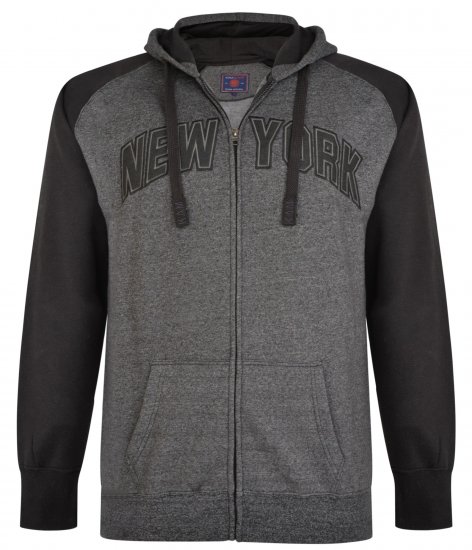 Kam Jeans Zip Thru Hoody Black - Hupparit ja collegepaidat - Miesten hupparit ja collegepaidat isot koot