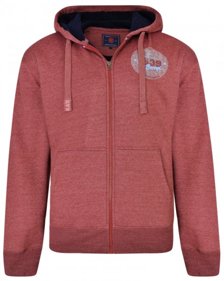 Kam Jeans 7025 Sherpa lined Hoodie Cordovan - Hupparit ja collegepaidat - Miesten hupparit ja collegepaidat isot koot