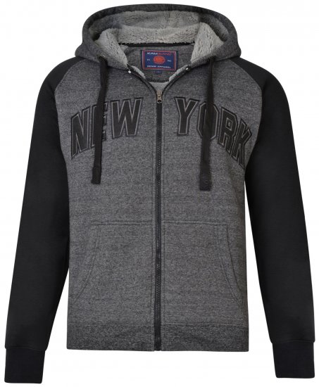 Kam Jeans 7026 New York Hoodie Black - Hupparit ja collegepaidat - Miesten hupparit ja collegepaidat isot koot