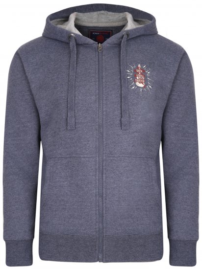 Kam Jeans 7029 Hoodie Indigo - Hupparit ja collegepaidat - Miesten hupparit ja collegepaidat isot koot
