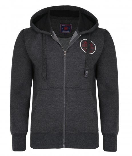 Kam Jeans 7030 Hoody Charcoal - Hupparit ja collegepaidat - Miesten hupparit ja collegepaidat isot koot