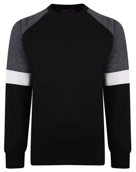 Kam Jeans 7031 Crew Neck Sweater Black - Hupparit ja collegepaidat - Miesten hupparit ja collegepaidat isot koot