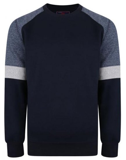 Kam Jeans 7031 Crew Neck Sweater Navy - Hupparit ja collegepaidat - Miesten hupparit ja collegepaidat isot koot