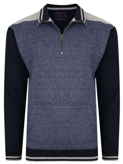 Kam Jeans 7032 Casual Sweater Navy - Hupparit ja collegepaidat - Miesten hupparit ja collegepaidat isot koot