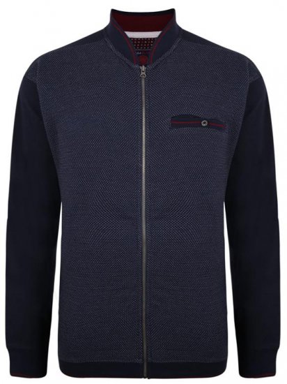 Kam Jeans 7035 Dobby Track Top Navy - Hupparit ja collegepaidat - Miesten hupparit ja collegepaidat isot koot