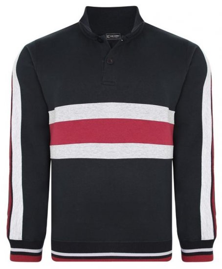 Kam Jeans 7047 Over Head Cut & Saw Sweat Top Black - Hupparit ja collegepaidat - Miesten hupparit ja collegepaidat isot koot