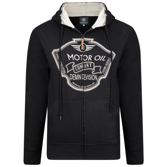 Kam Jeans 705 Motor Oil Hoodie Black - Hupparit ja collegepaidat - Miesten hupparit ja collegepaidat isot koot
