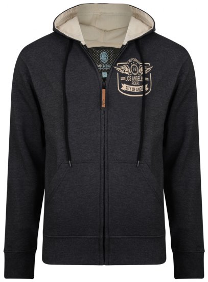 Kam Jeans 706 L.A. Riders Hoodie Charcoal - Hupparit ja collegepaidat - Miesten hupparit ja collegepaidat isot koot