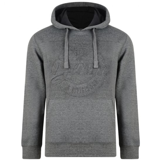 Kam Jeans 708 Embossed Hoodie Charcoal - Hupparit ja collegepaidat - Miesten hupparit ja collegepaidat isot koot