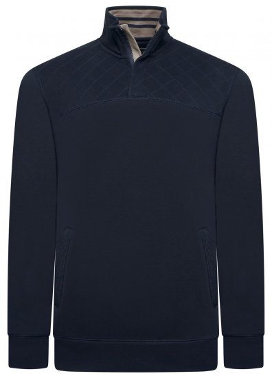 Kam Jeans 7092 Puolivetoketjullinen collegepaita Tummansininen - Hupparit ja collegepaidat - Miesten hupparit ja collegepaidat isot koot