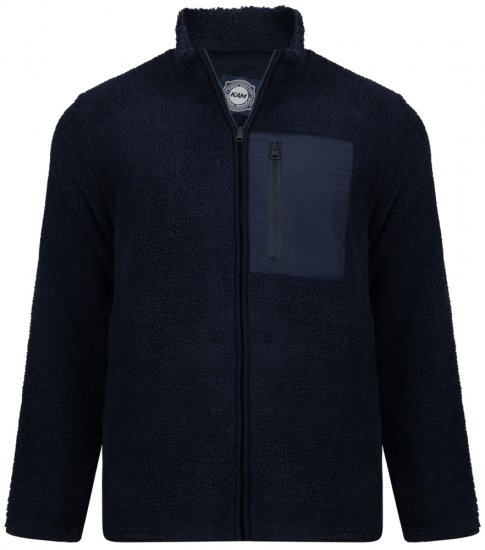 Kam Jeans 712 Teddy Fleece Navy - Hupparit ja collegepaidat - Miesten hupparit ja collegepaidat isot koot