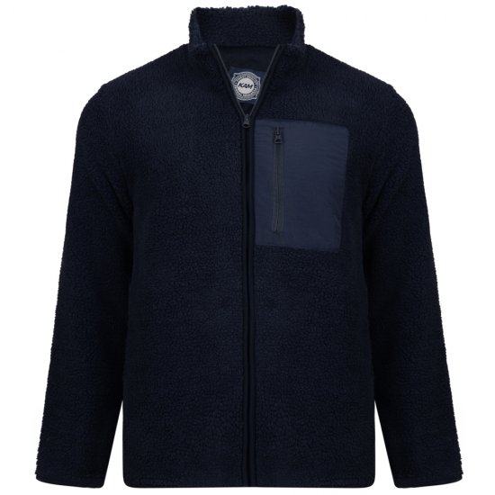Kam Jeans 712 Teddy Fleece Navy - Hupparit ja collegepaidat - Miesten hupparit ja collegepaidat isot koot