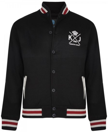 Kam Jeans 719 Button Sweater Black - Hupparit ja collegepaidat - Miesten hupparit ja collegepaidat isot koot