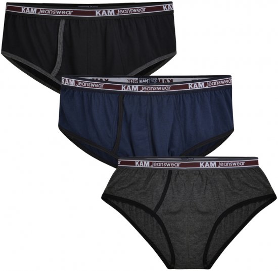 Kam Jeans 806 Underwear Black, Charcoal, Navy 3-Pack - Alusvaatteet & uimavaatteet - Miesten Isot alusvaatteet 