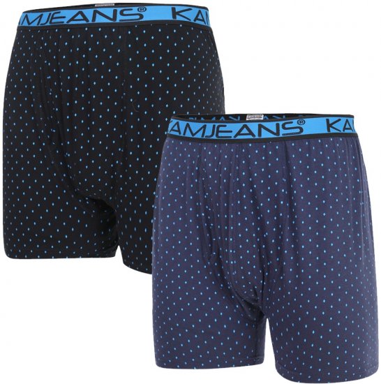 Kam Jeans 809 Diamond Print Boxers Twin Pack - Alusvaatteet & uimavaatteet - Miesten Isot alusvaatteet 