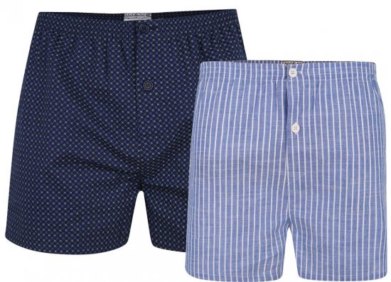 Kam Jeans 812 Twin Pack Woven Boxers - Alusvaatteet & uimavaatteet - Miesten Isot alusvaatteet 