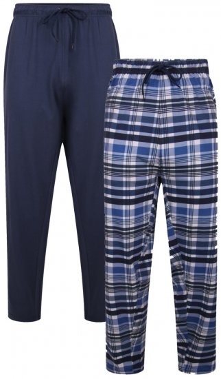 Kam Jeans 872 Lounge pants Navy, Checked 2-pack - Alusvaatteet & uimavaatteet - Miesten Isot alusvaatteet 