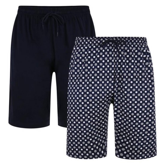 Kam Jeans 876 Lounge Shorts Twin Pack Navy - Alusvaatteet & uimavaatteet - Miesten Isot alusvaatteet 