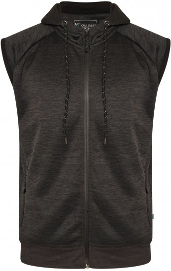 Kam Jeans AP007 Active Performance Sleeveless Hoody Charcoal - Hupparit ja collegepaidat - Miesten hupparit ja collegepaidat isot koot