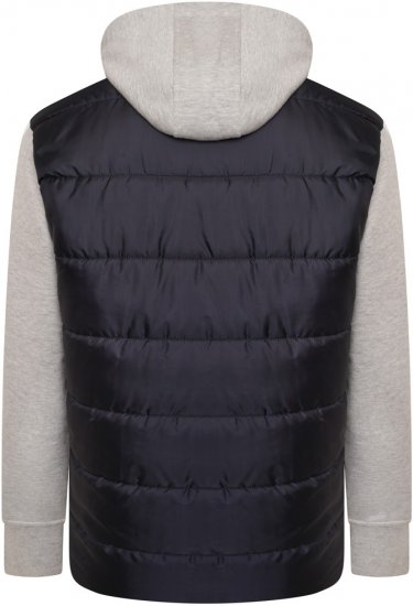 Kam Jeans KV135 Quilted Zip Thru Hoody with Padded Body & Jersey Sleeves Navy TALL SIZES - MIESTEN VAATTEET MT-6XLT - Pitkien miesten vaatteet