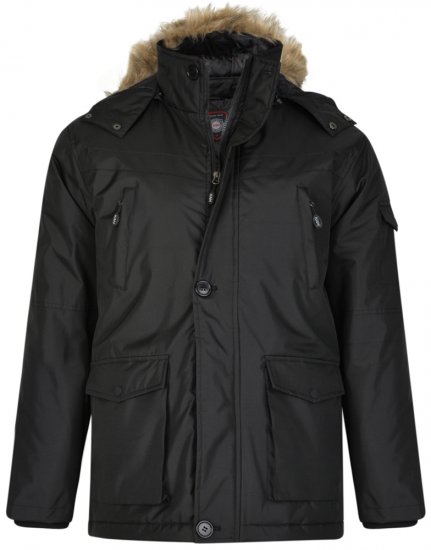 Kam Jeans KV97 Padded Winter Jacket Black - Takit - Miesten Takit, isot koot – 2XL – 12XL