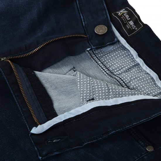 Kam Jeans Nunez Knitted Denim Stretch Fashion Jeans Dark Blue - Farkut ja housut - Miesten isot farkut ja isot housut W40-W70
