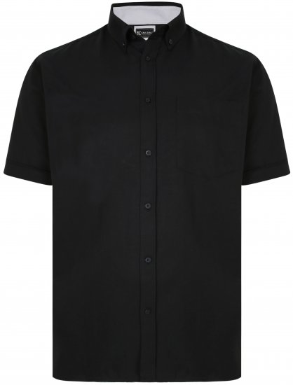 Kam Jeans P020 Premium Short sleeve Oxford Shirt Black - Kauluspaidat - Miesten isot kauluspaidat 2XL – 8XL