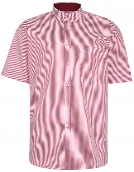 Kam Jeans 643 Premium Short Sleeve Shirt Burgundy - Kauluspaidat - Miesten isot kauluspaidat 2XL – 8XL