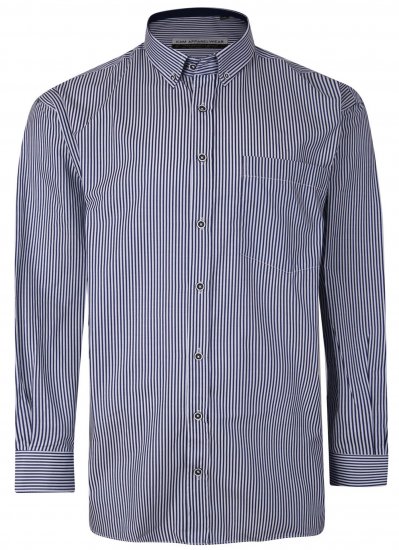 Kam Jeans P643 Premium Stripe Shirt Navy - Kauluspaidat - Miesten isot kauluspaidat 2XL – 8XL