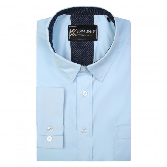 Kam Jeans P684 Premium Stretch Shirt Blue - Kauluspaidat - Miesten isot kauluspaidat 2XL – 8XL