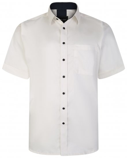 Kam Jeans P685 S/S Stretch Premium Shirt White - Kauluspaidat - Miesten isot kauluspaidat 2XL – 8XL