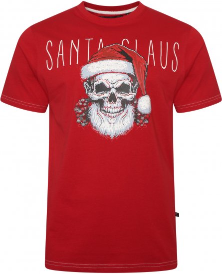 Kam Jeans X029 Santa Claus Skull Print T-Shirt Red - T-paidat - Isot T-paidat 2XL – 14XL
