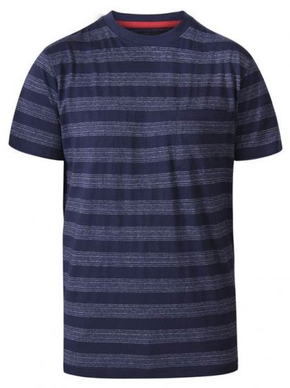D555 Keegan Crew Neck Stripe T-Shirt Navy - T-paidat - Isot T-paidat 2XL – 14XL