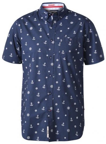 D555 Kirk Short Sleeve Shirt Navy - Kauluspaidat - Miesten isot kauluspaidat 2XL – 8XL
