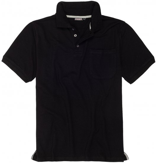 Adamo Klaas Regular fit Polo Shirt with Pocket Black - Pikeepaidat - Miesten isot pikeet 2XL – 8XL