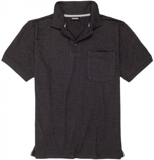 Adamo Klaas Regular fit Polo Shirt with Pocket Charcoal - Pikeepaidat - Miesten isot pikeepaidat