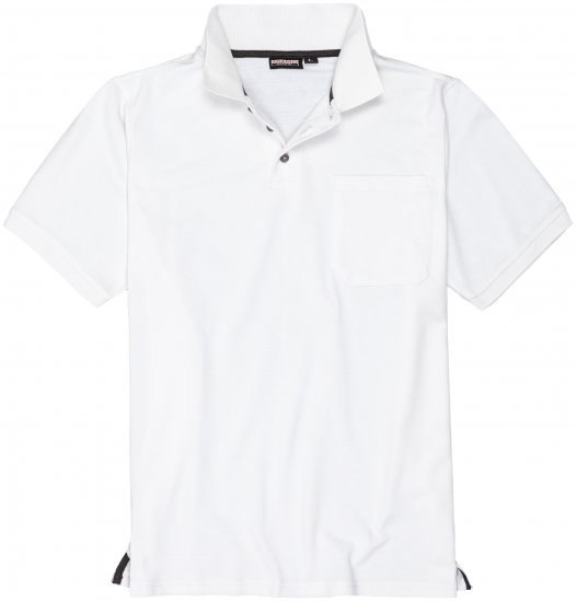 Adamo Klaas Regular fit Polo Shirt with Pocket White - Pikeepaidat - Miesten isot pikeepaidat