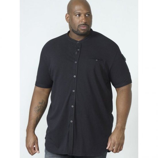 D555 Archer Collarless Shirt Black - Kauluspaidat - Miesten isot kauluspaidat 2XL – 8XL