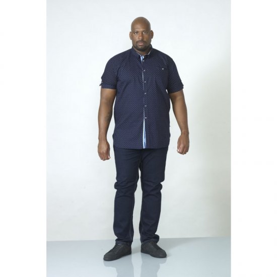 D555 Kurt Printed Short Sleeve Shirt - Kauluspaidat - Miesten isot kauluspaidat 2XL – 8XL