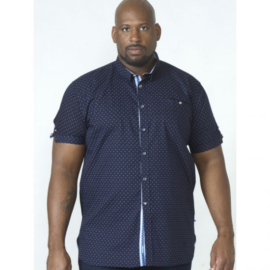 D555 Kurt Printed Short Sleeve Shirt - Kauluspaidat - Miesten isot kauluspaidat 2XL – 8XL
