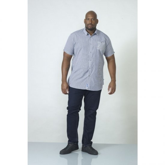 D555 Hank Gingham Short Sleeve Shirt - Kauluspaidat - Miesten isot kauluspaidat 2XL – 8XL