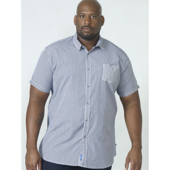 D555 Hank Gingham Short Sleeve Shirt - Kauluspaidat - Miesten isot kauluspaidat 2XL – 8XL